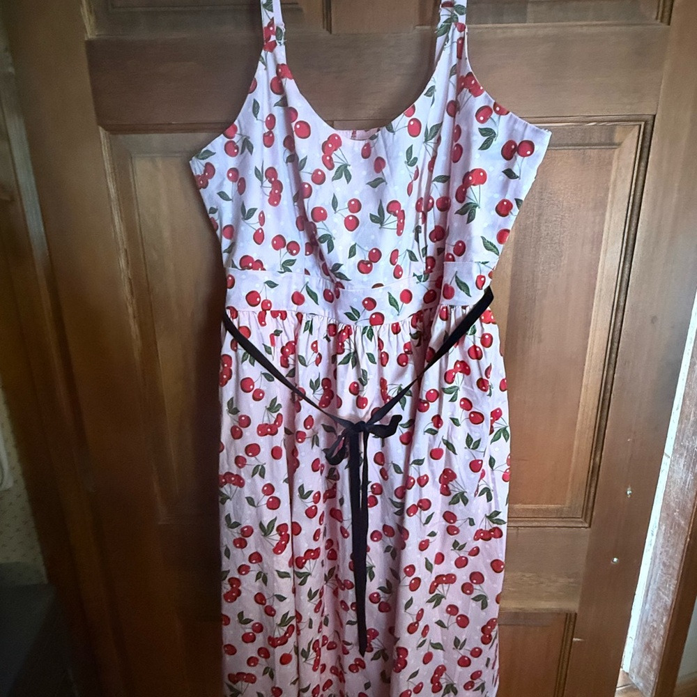 Torrid Retro Chic Cherry Pink Dress